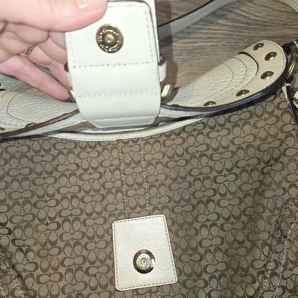 Vintage Coach Bag Signature Soho Hobo Shoulder Studded Y2K Buckle Flap retro - Picture 4 of 13